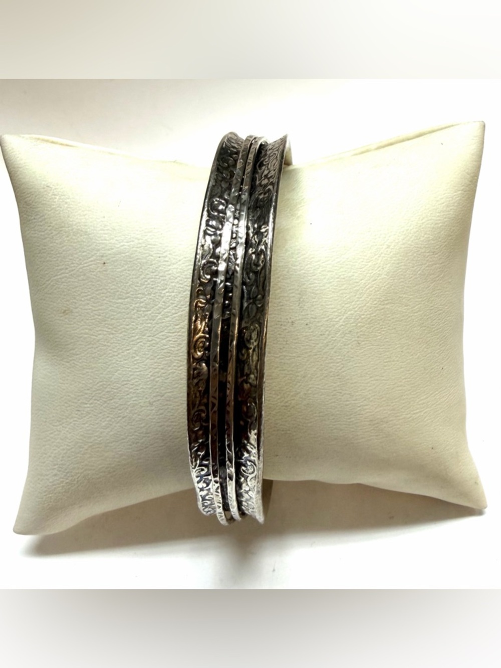 Or Paz Creations Israel Sterling Silver Spinner Bangle Bracelet